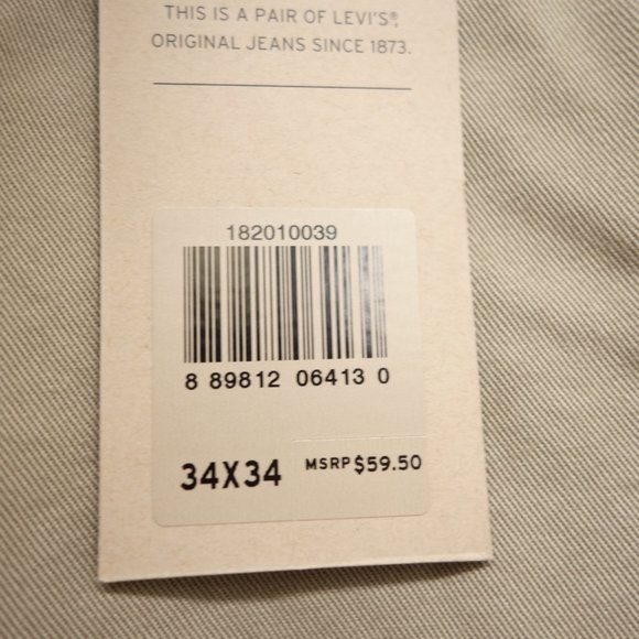 Levi's Mens Straight Chino Dress Pants Sz 34 x 34 - Picture 5 of 5